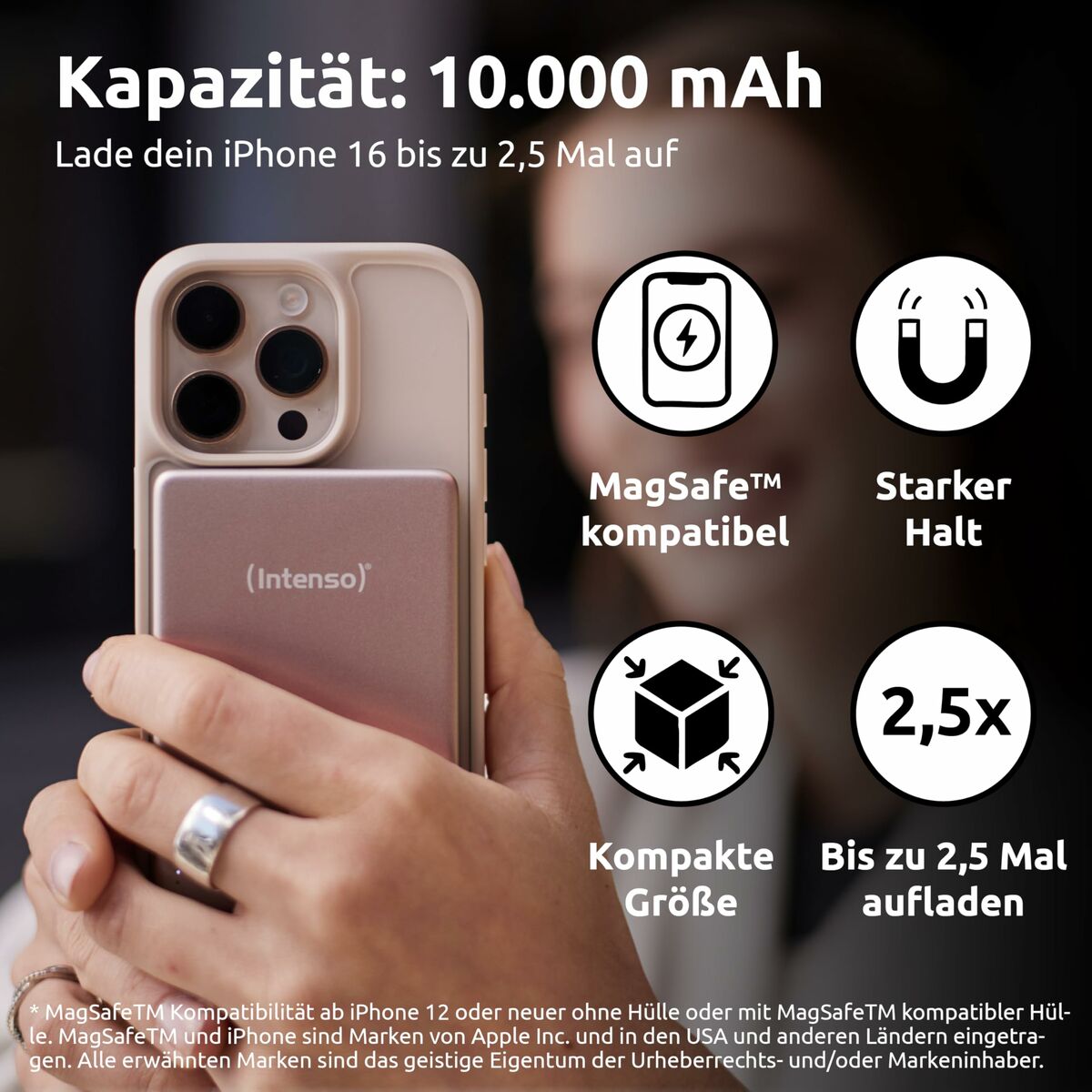 INTENSO Powerbank MW10000 10000 mAh 20 W rose