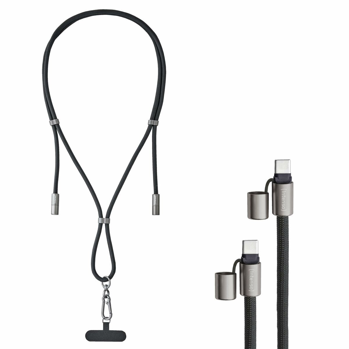 INTENSO Lanière de chargement pour téléphone portable noire