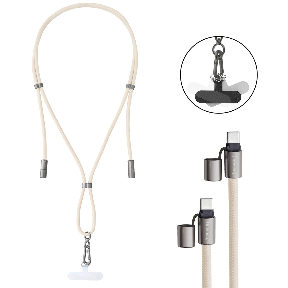 INTENSO Lanière de chargement pour téléphone portable beige