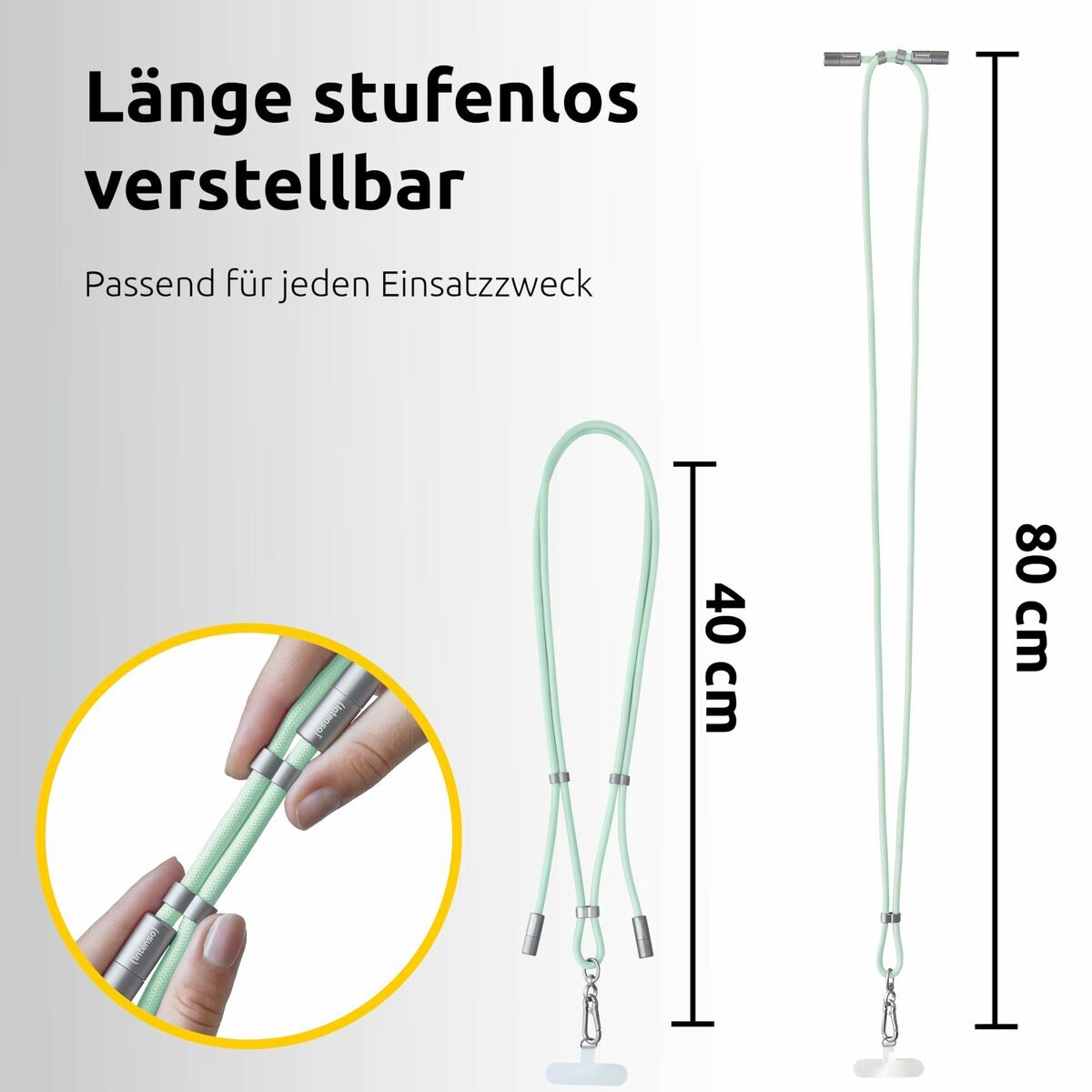 INTENSO Lanière de chargement pour téléphone portable vert