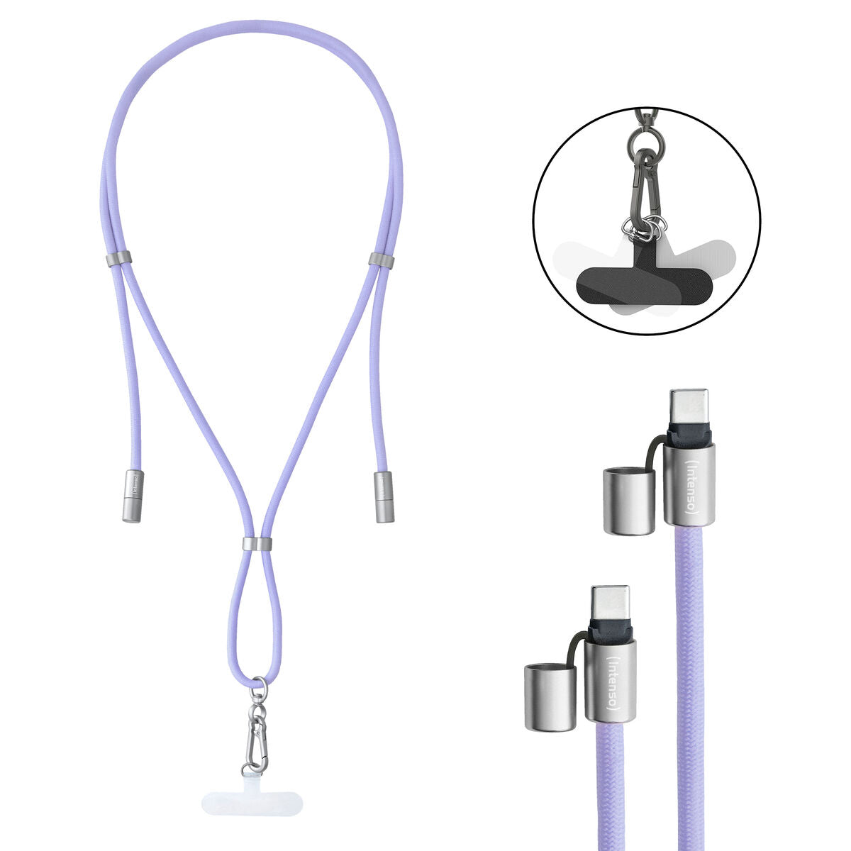 INTENSO Lanière de chargement pour téléphone portable violet