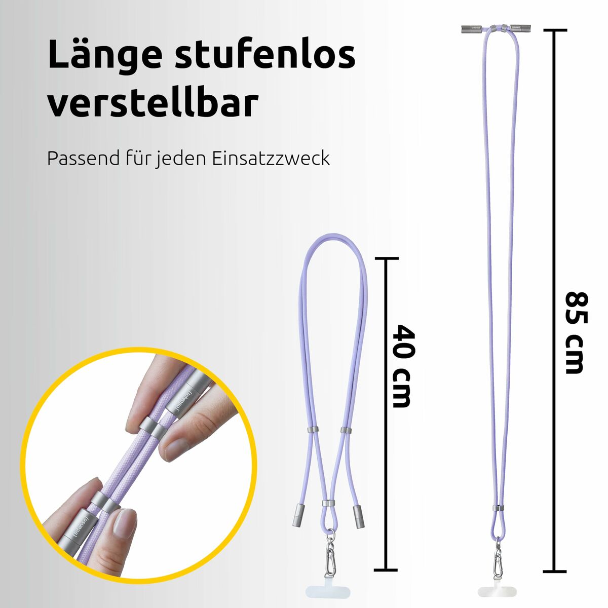 INTENSO Lanière de chargement pour téléphone portable violet