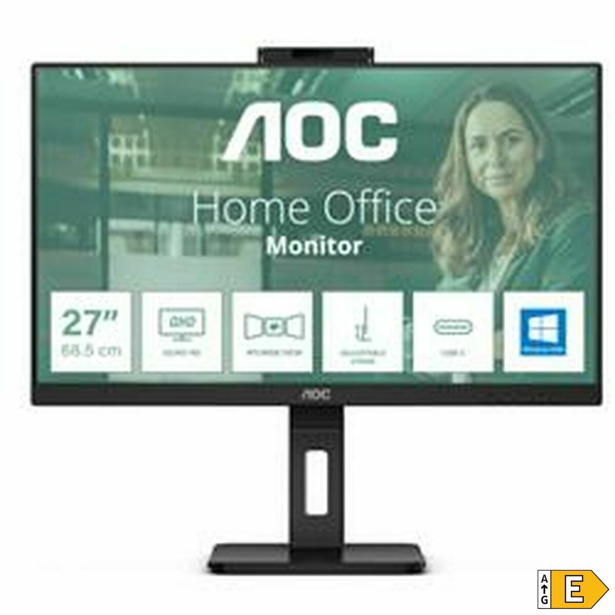 AOC 24P3QW Ecran 24"  1920 x 1080 Full HD (1080p) @ 75 Hz - IPS - 300 cd/m² - 1000:1 - 4 ms - 2xHDMI, DisplayPort - HP - WEBCAM
