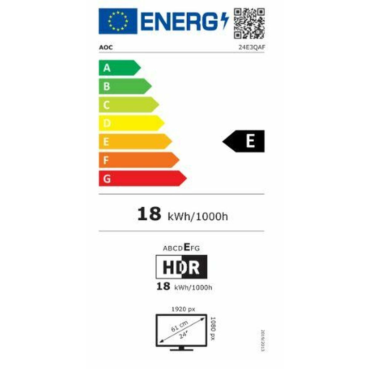 AOC 24E3QAF Écran LED - 24" - 1920 x 1080 Full HD (1080p) @ 75 Hz - IPS - 1000:1 - 4 ms - HDMI, VG DP , HAS pivot Haut- parleurs