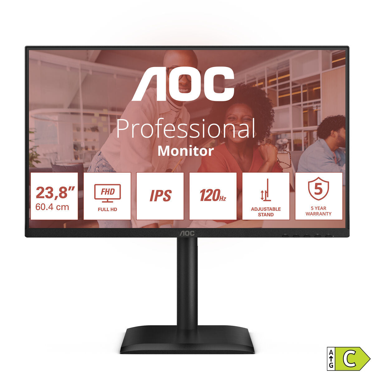 AOC 24E4U - Écran LED - 24"- 1920x 1080 Full HD  @ 120 Hz - IPS - 300 cd/m² - 1500:1 - 4 ms - HDMI, VG DP , HP, HAS garantie 5 ans
