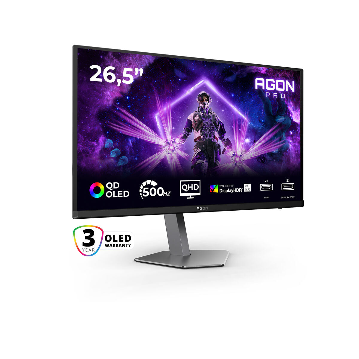 AOC AG276QKD2 26.5p 2560x1440 QD OLED Flat H/A 130MM QD Oled 500Hz USB HUB DP HDMI 1000cd/m2