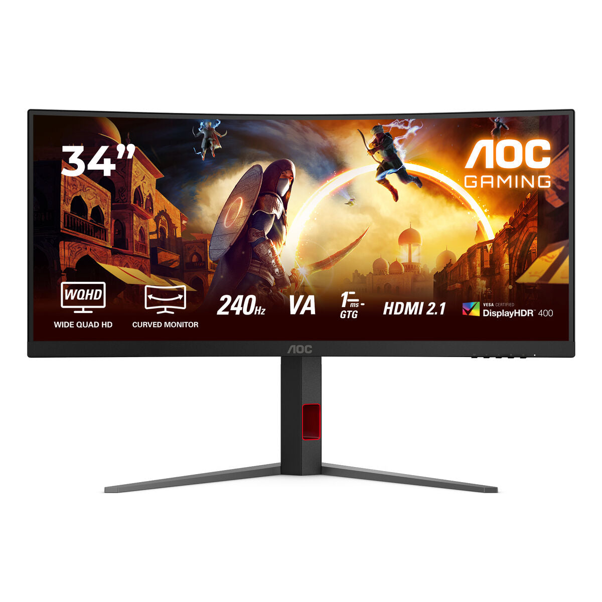 AOC CU34G4Z 34p 3440x1440 1ms 2xHDMI DP USB Black/Red
