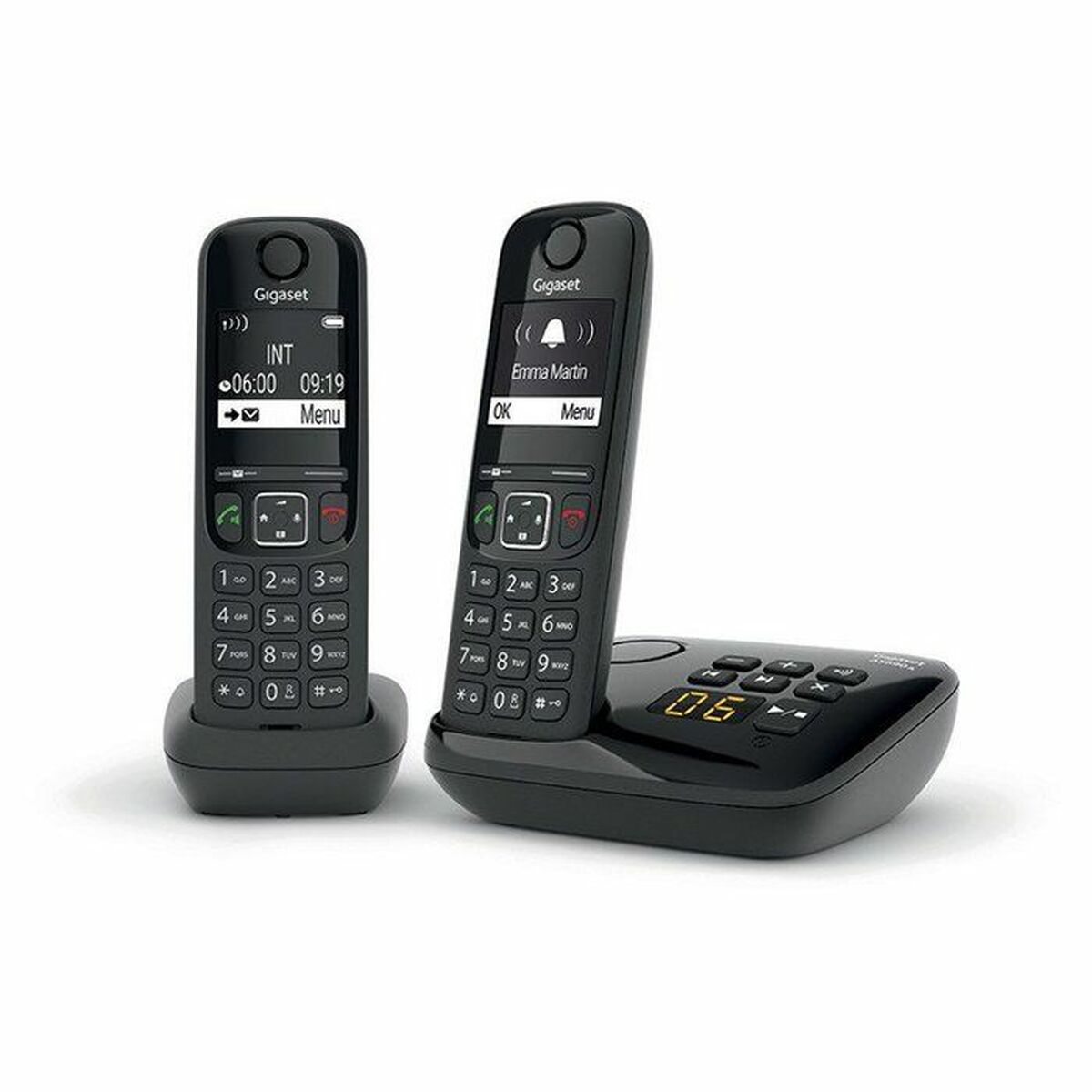 Gigaset AS690A DUO tél.DECT + REP - base + 2 combinés noirs