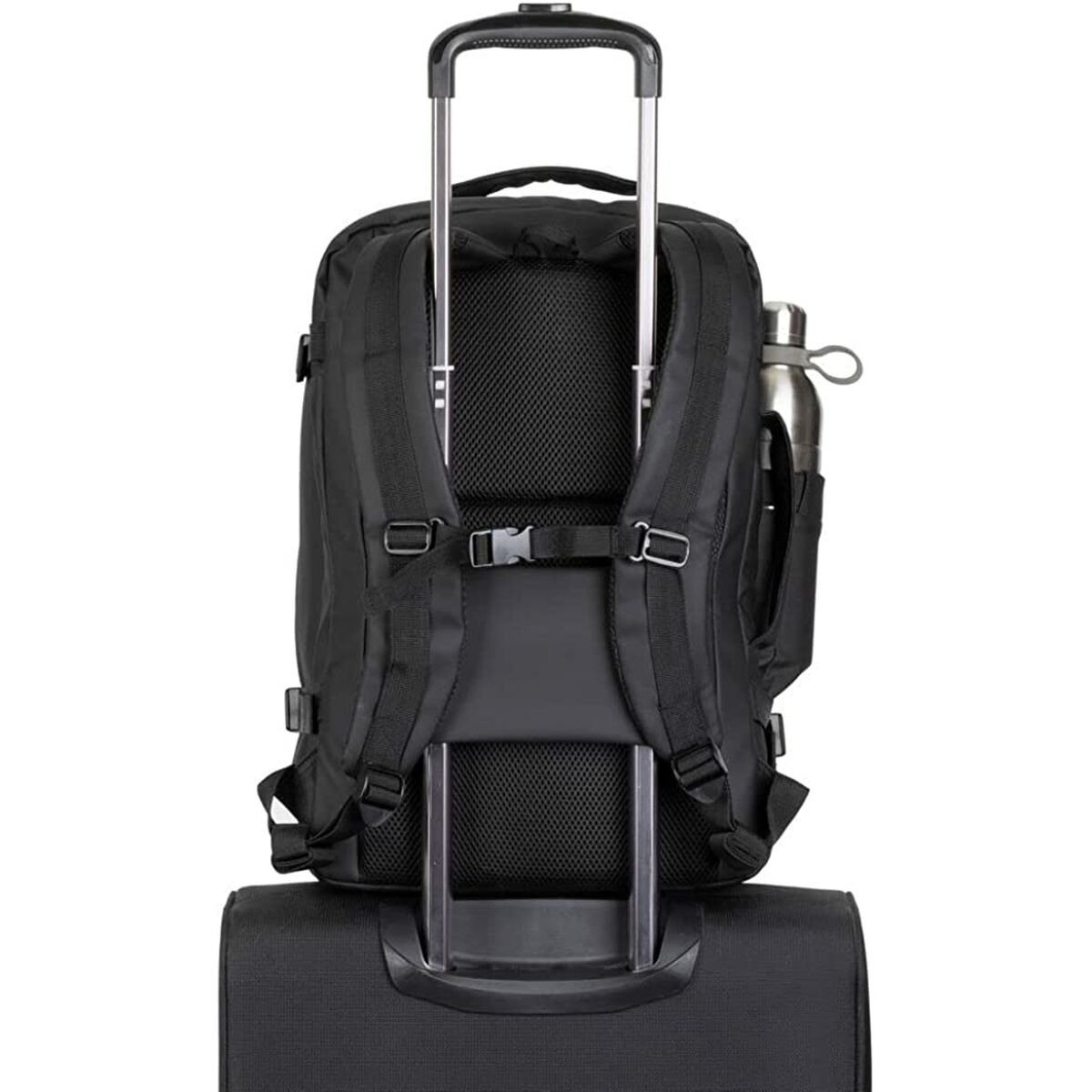 Sac à dos pro 15,6" passant valise Polyester ECO enduit noir