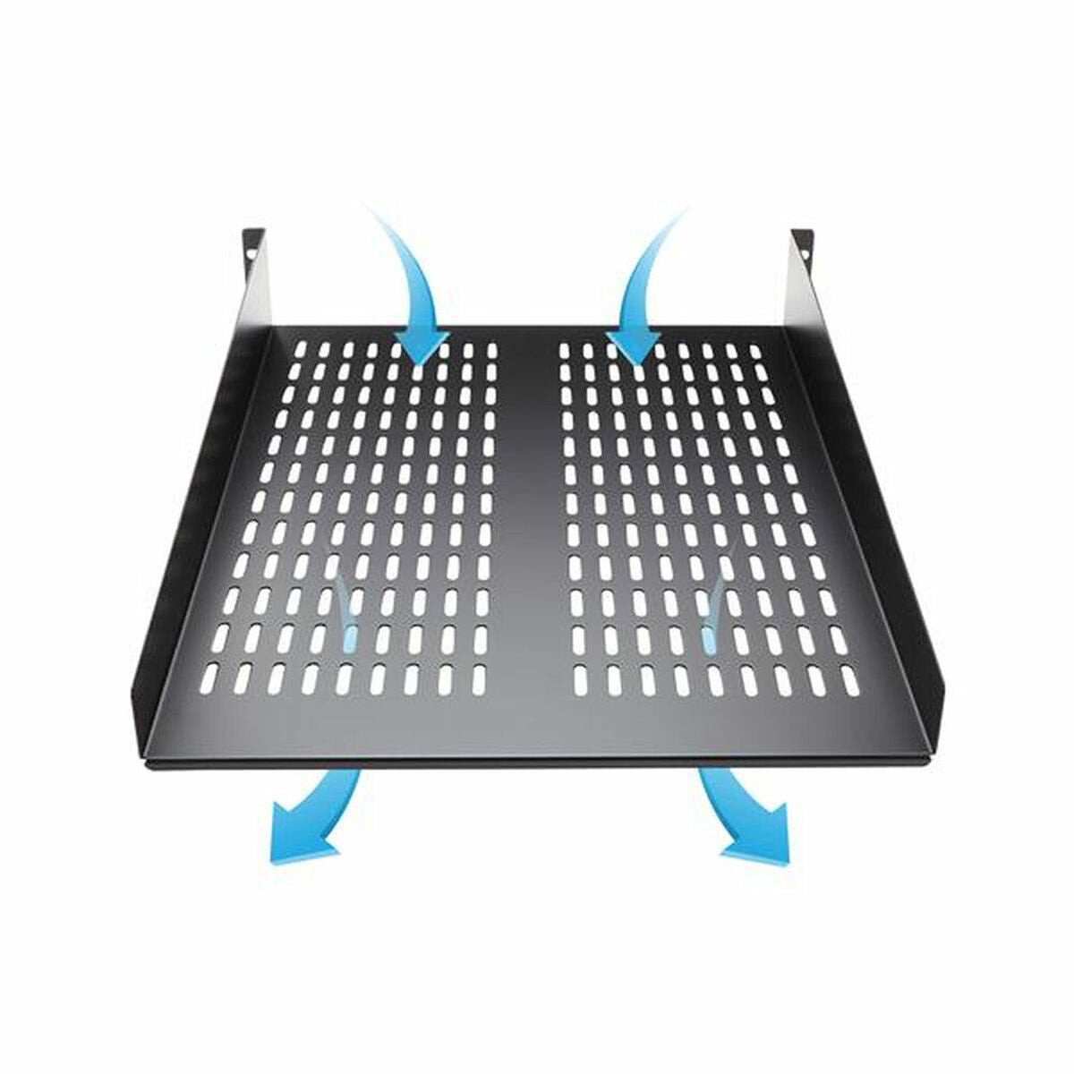 2U 22" Vented Fixed Rack Mount Shelf