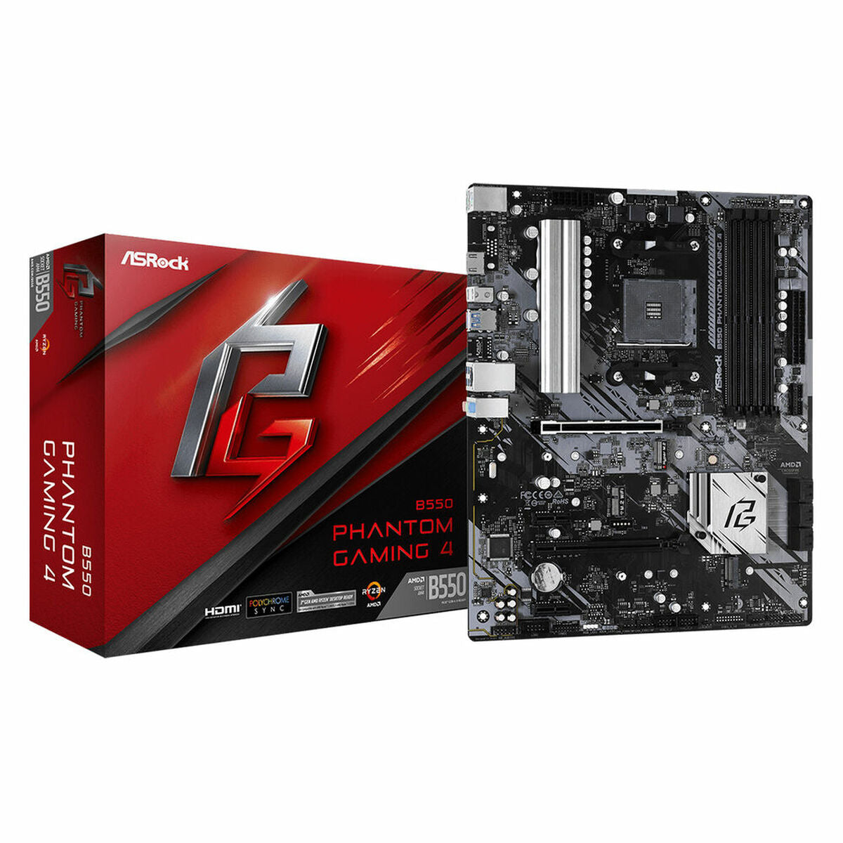 ASRock 90-MXBCY0-A0UAYZ Carte mere B550 Phantom Gaming 4 ATX pour AMD Ryzen