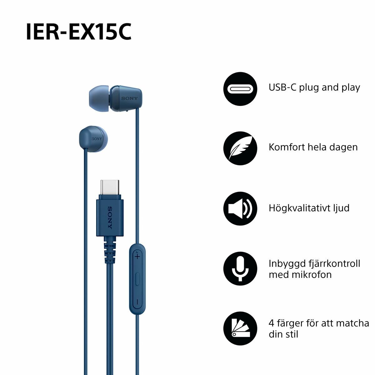 Casque Sony IEREX15CL Bleu