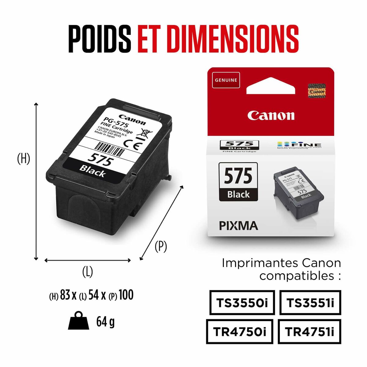 CANON 1LB PG-575 Black Ink Cartridge