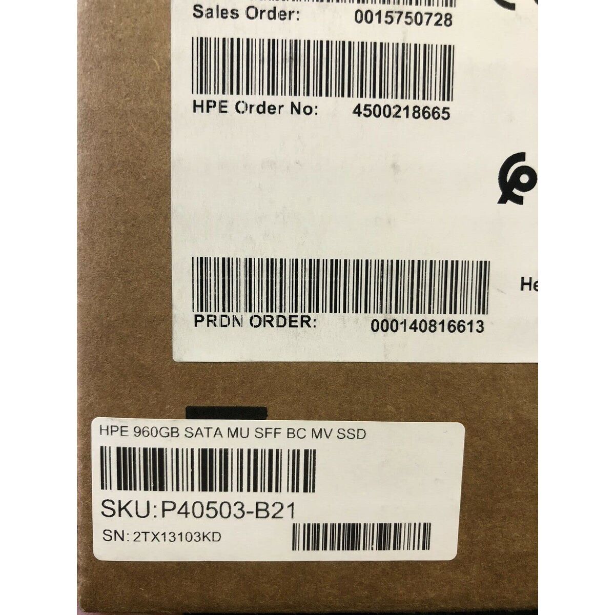 HPE 960GB SATA MU SFF BC MV SSD