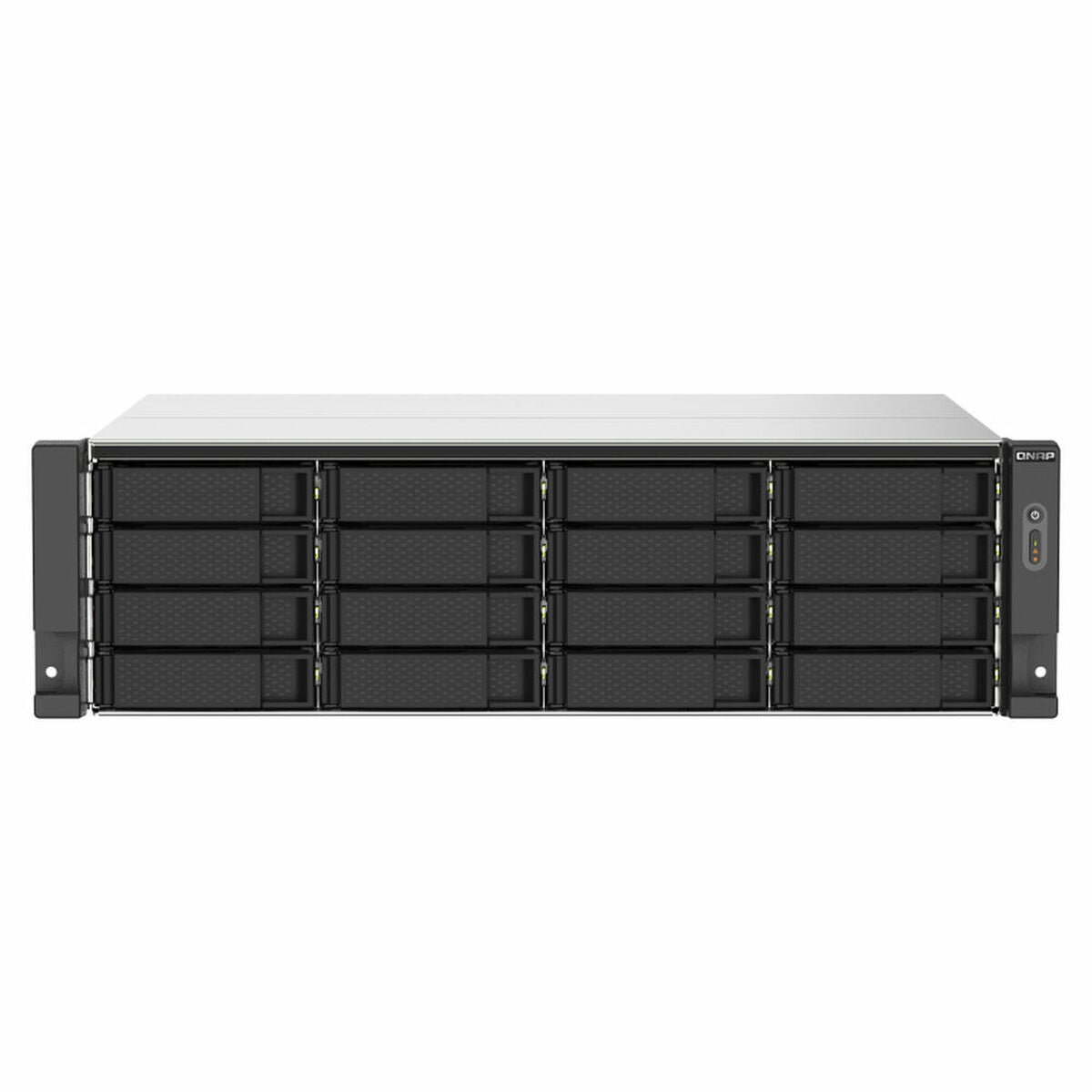 QNAP 16-bay Rackmount NAS AMD Ryzen V1000 series V1500B 4C/8T 2.2GHz 16Go DDR4 RAM 2x2.5GbE LAN optional 10GbE & M.2 NVMe/SATA