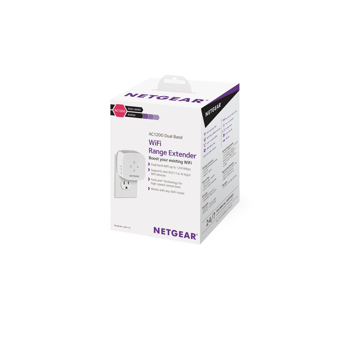 NETGEAR WiFi AC1200 WallPlug Range Extender EX6110