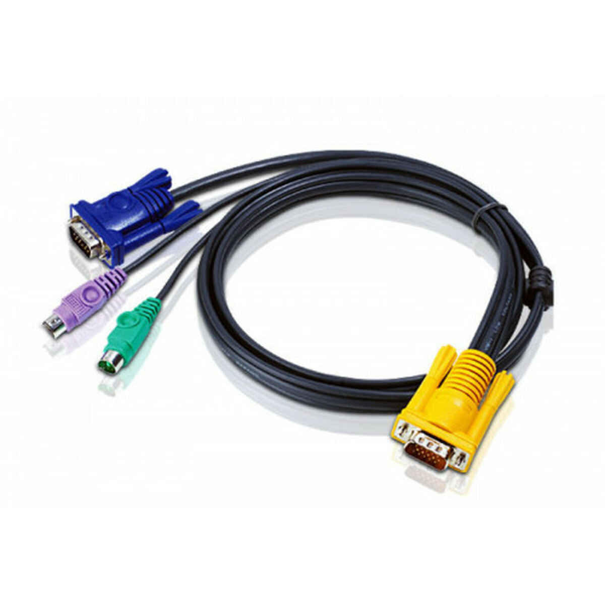 ATEN Câble KVM 3m PS/2 avec SPHD 3 en 1 - 3 m - PS/2 - PS/2 - VGA - Noir - HDB-15 + 2 x PS/2