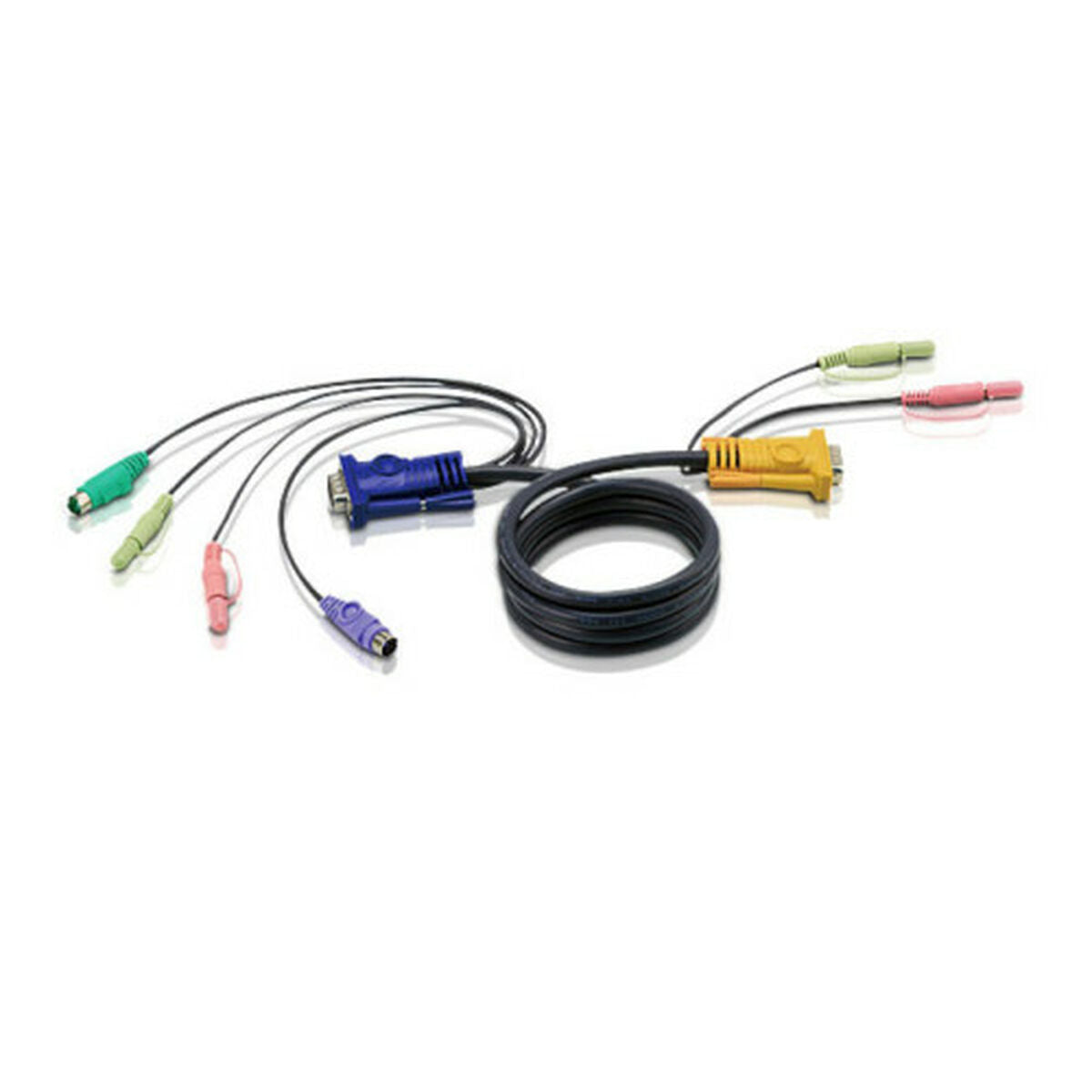 ATEN Câble KVM 1,8m PS/2 avec SPHD 3 en 1 et audio - 1,8 m - PS/2 - PS/2 - VGA - Noir - HDB-15 - 2 x PS/2 - 2 x 3.5mm