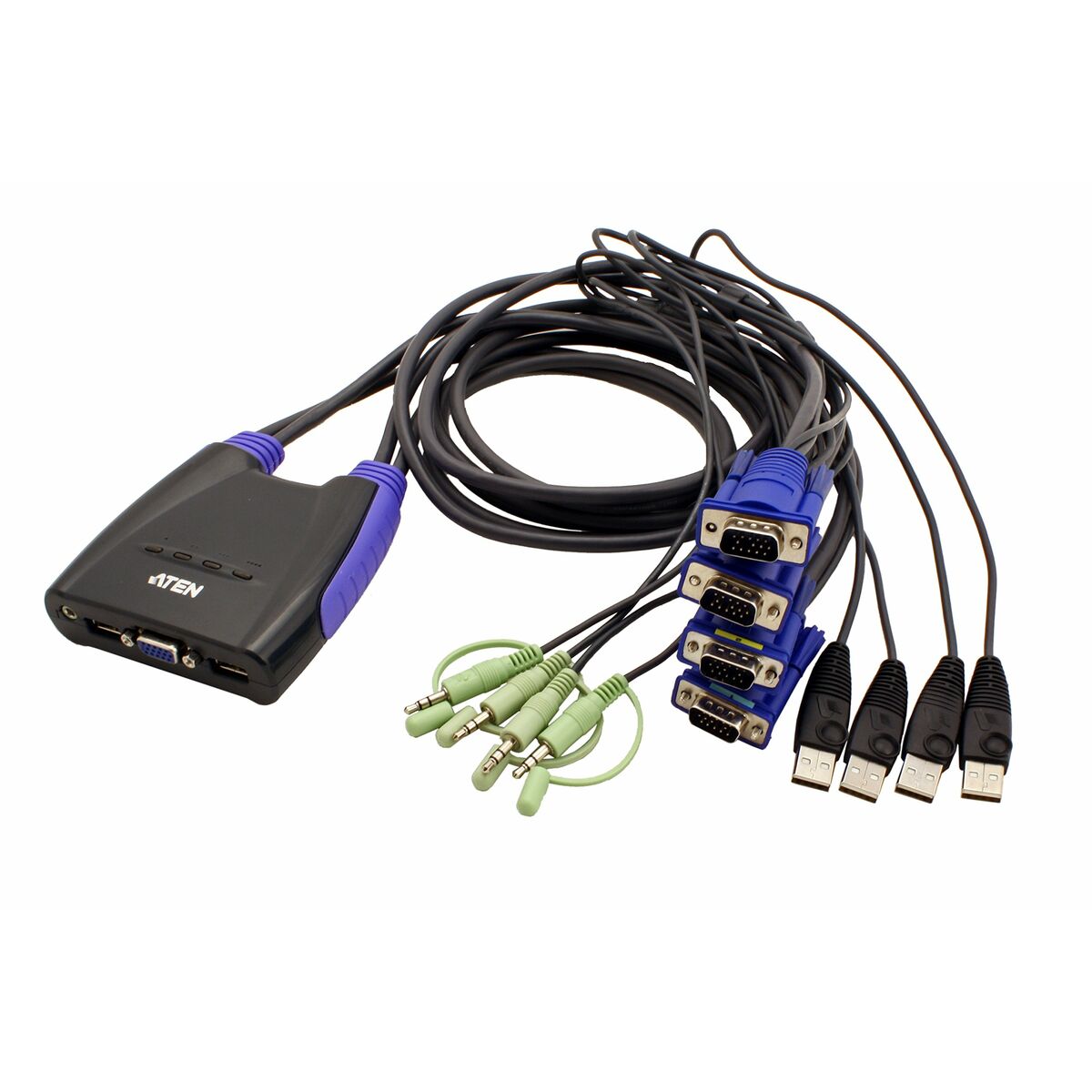 ATEN 4-Port USB VGA/Audio Cable KVM Switch
