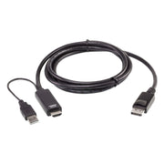 ATEN 2L-7D02HDP câble vidéo et adaptateur 1,8 m HDMI + USB Noir
