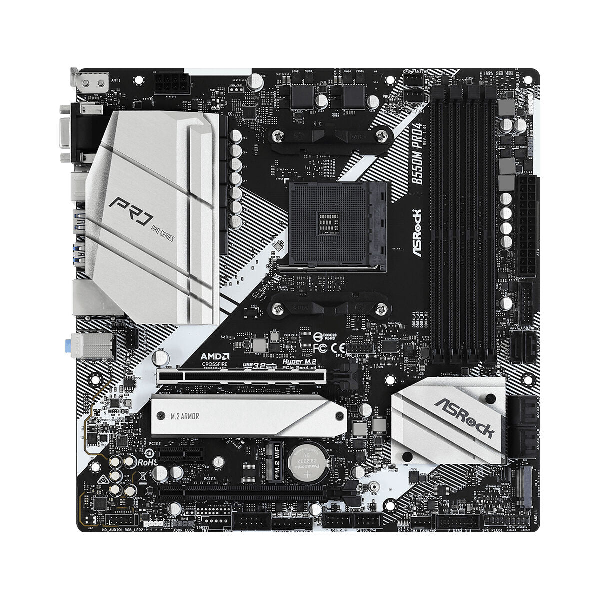 ASRock 90-MXBDK0-A0UAYZ Carte mere B550M Pro4 avec support AMD Ryzen