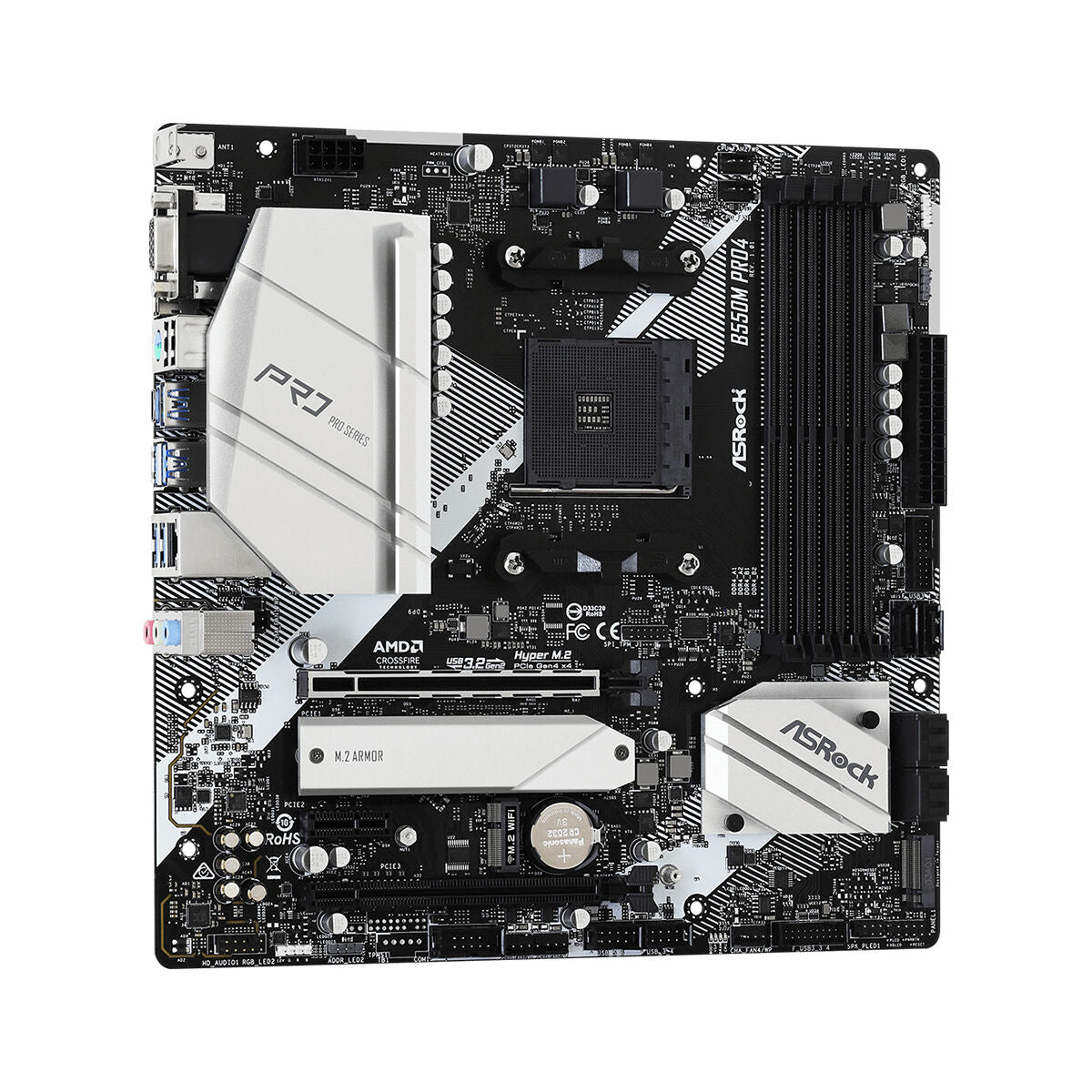 ASRock 90-MXBDK0-A0UAYZ Carte mere B550M Pro4 avec support AMD Ryzen