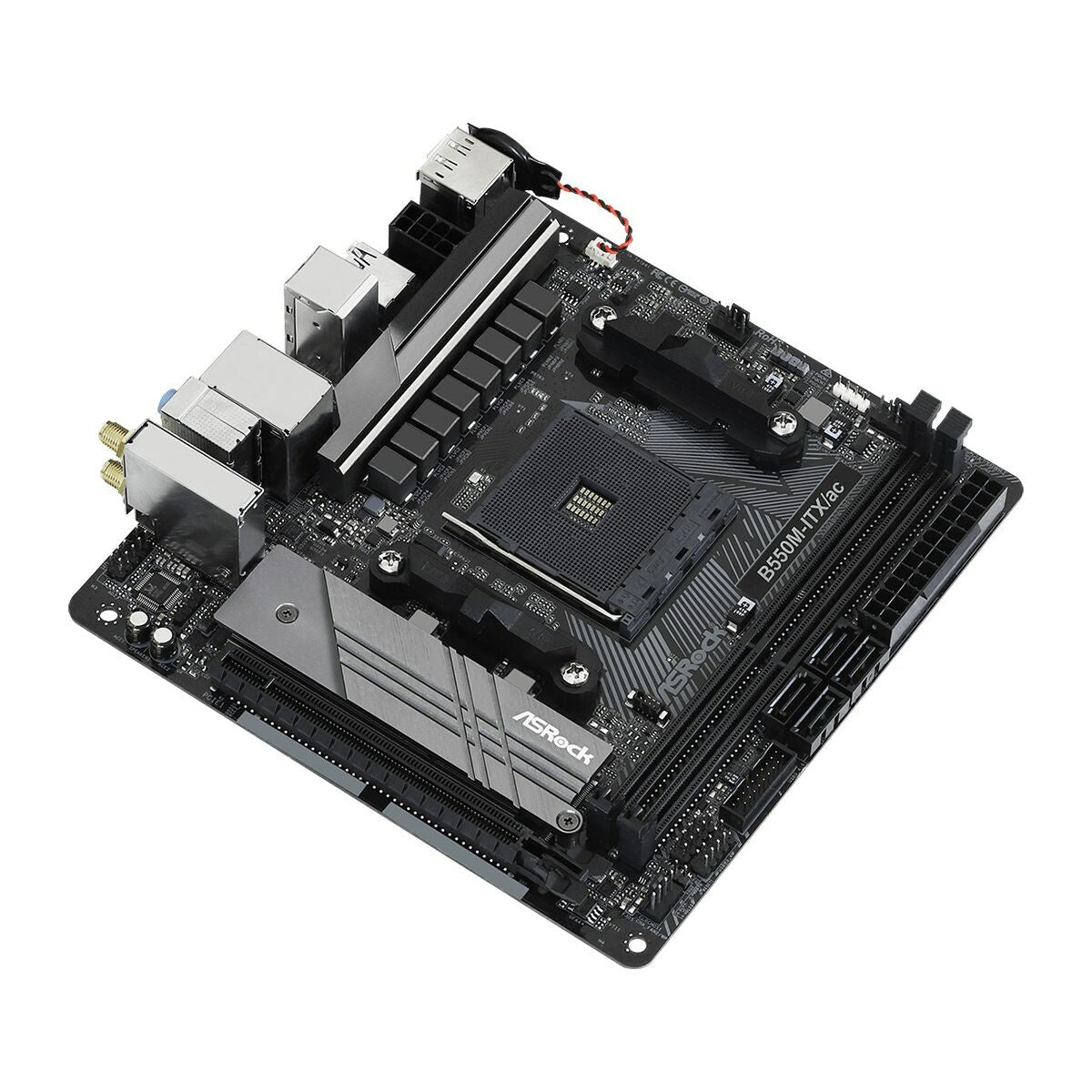 ASRock 90-MXBDH0-A0UAYZ Carte mere B550M ITX avec support AMD Ryzen et Wi-Fi 5