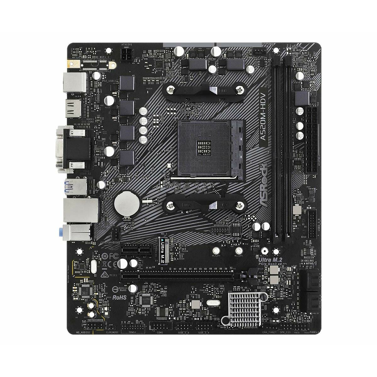 Asrock A520M-HDV Emplacement AM4 micro ATX