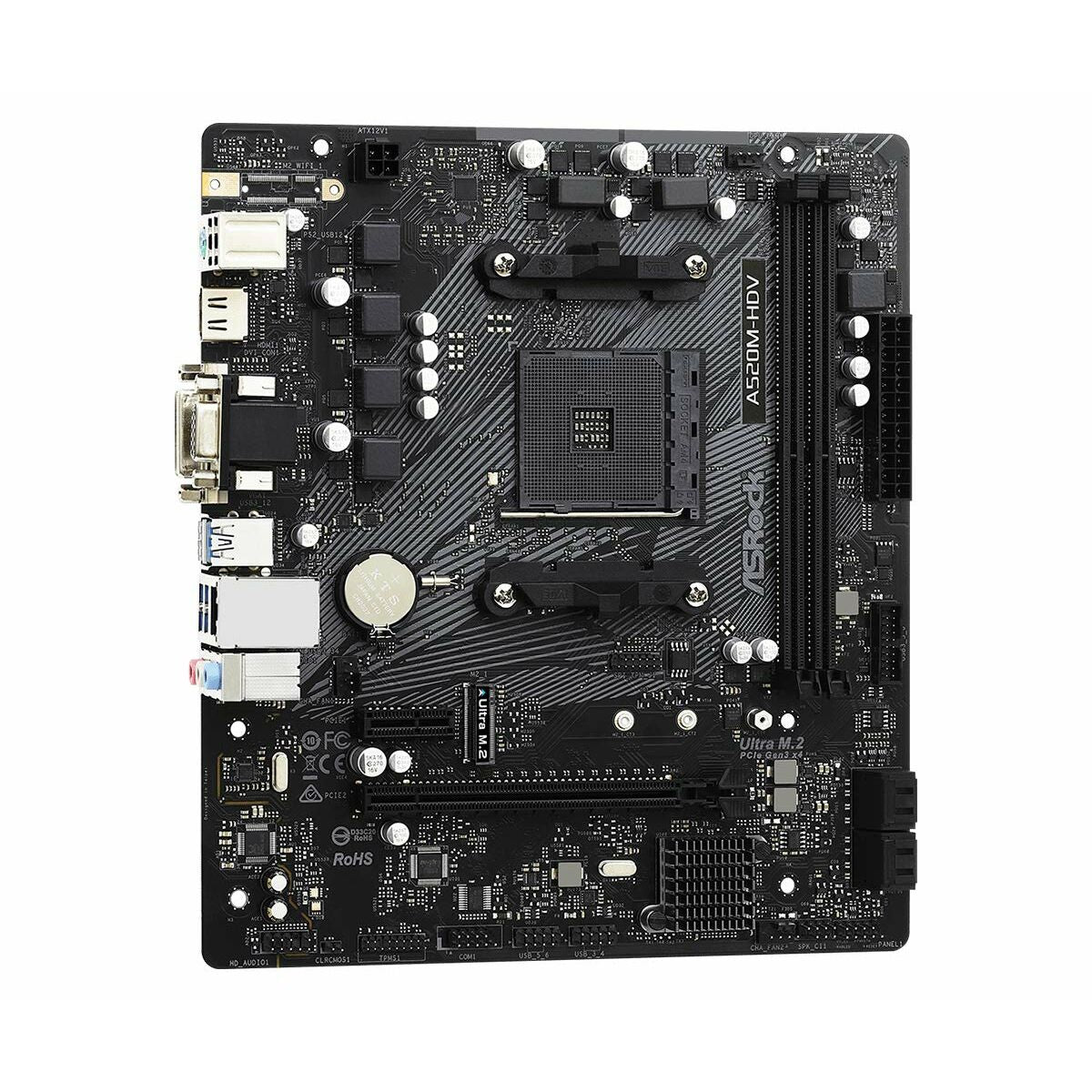 Asrock A520M-HDV Emplacement AM4 micro ATX