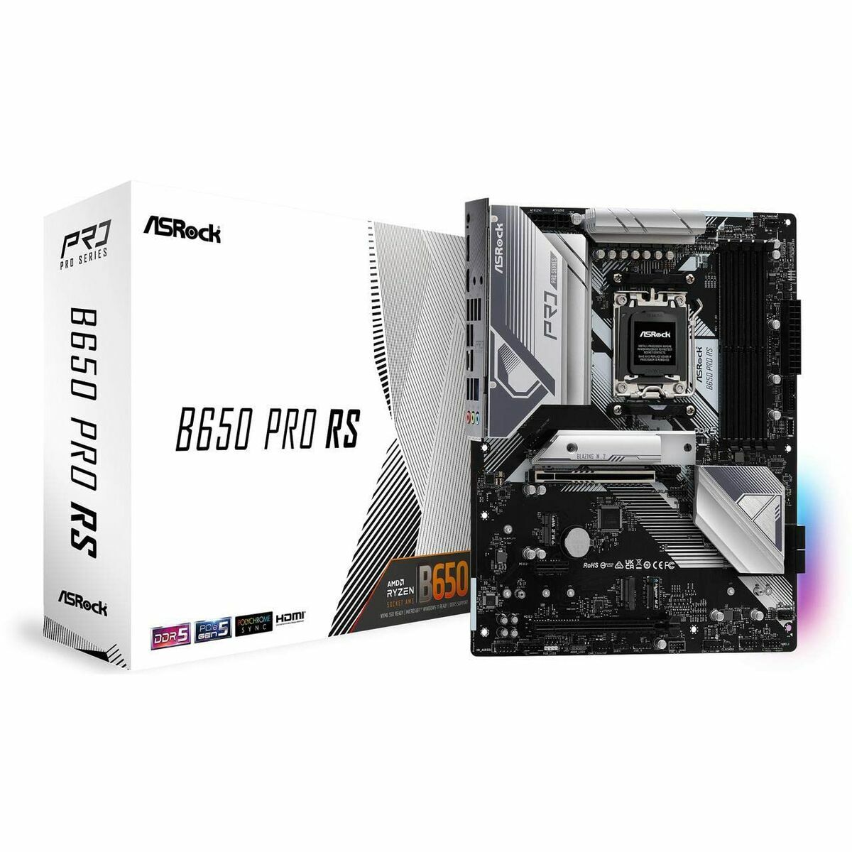 ASRock 90-MXBL10-A0UAYZ Carte mere B650 Pro RS ATX avec DDR5 et Ethernet 2,5 Gigabit