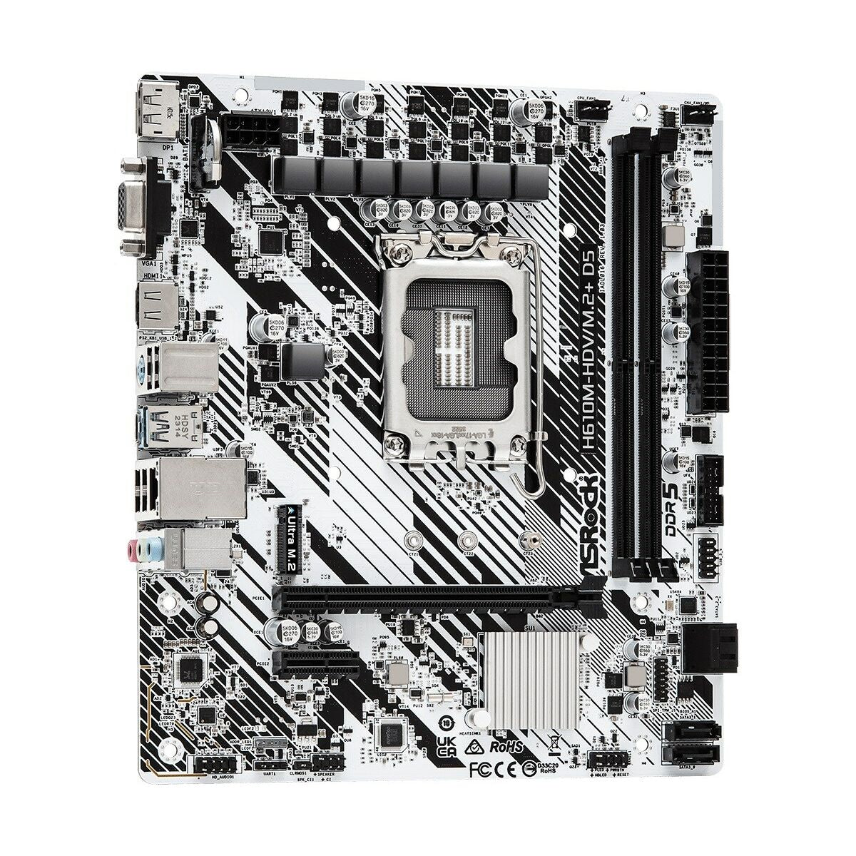 ASRock 90-MXBM50-A0UAYZ Carte mere H610M HDV Micro ATX avec support DDR5