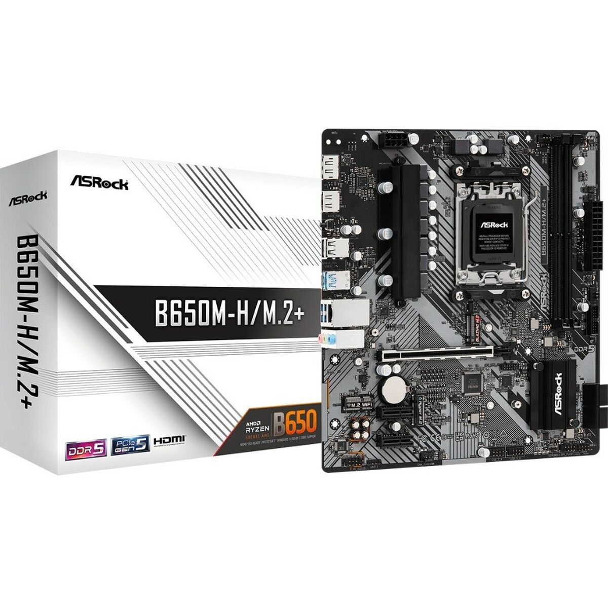Asrock B650M-H/M.2+ AMD B650 Emplacement AM5 micro ATX