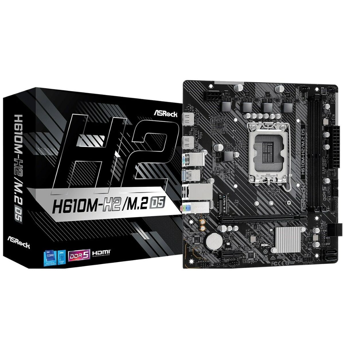 ASRock 90-MXBML0-A0UAYZ Carte mere H610M Micro ATX avec support DDR5 et M.2