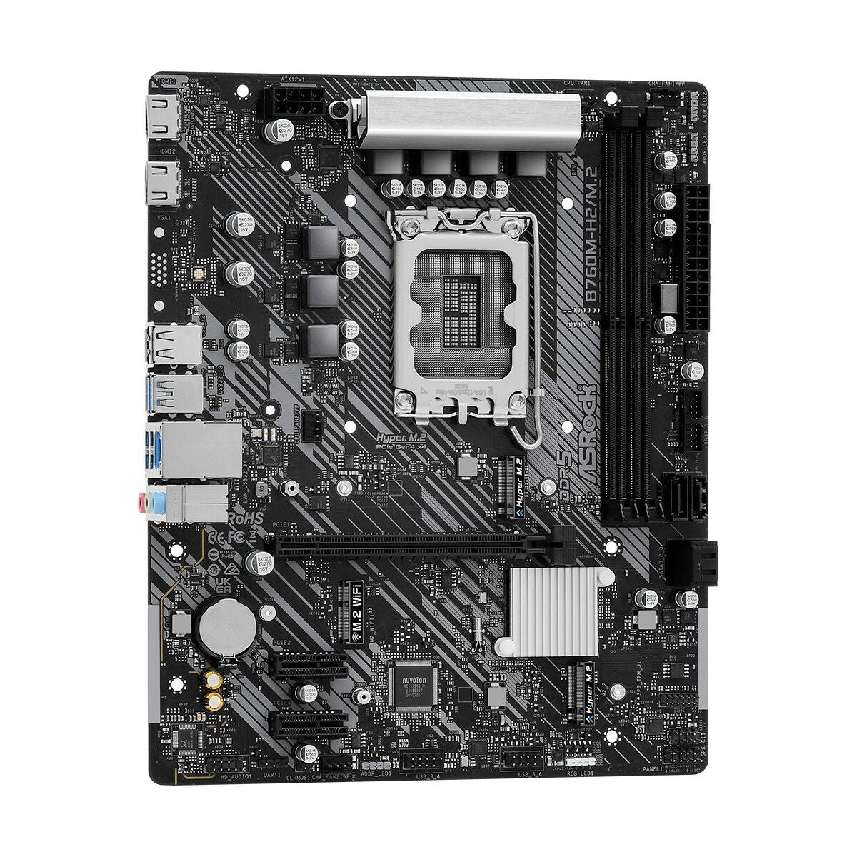 ASRock B760M-H2/M.2 Carte mere Micro ATX avec DDR5 et Ethernet 2.5 Gigabit
