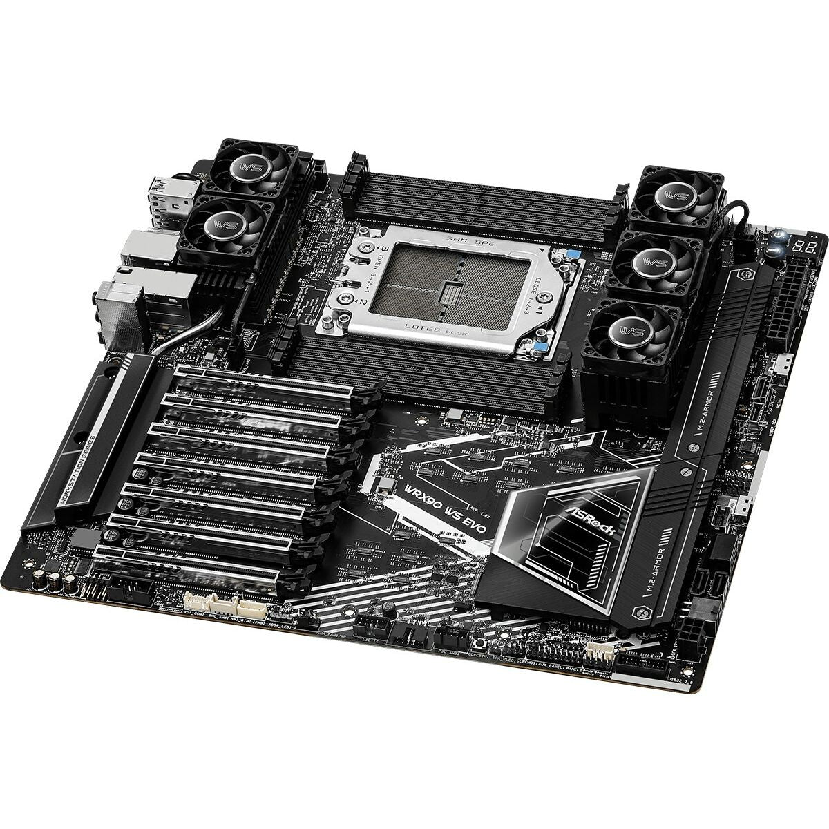 ASRock WRX90 WS EVO, 1xSKT LGA4844, AMD Threadripper PRO 9000, WRX90, SATA, NVMe, 2xM.2, 2x10GbE, IPMI