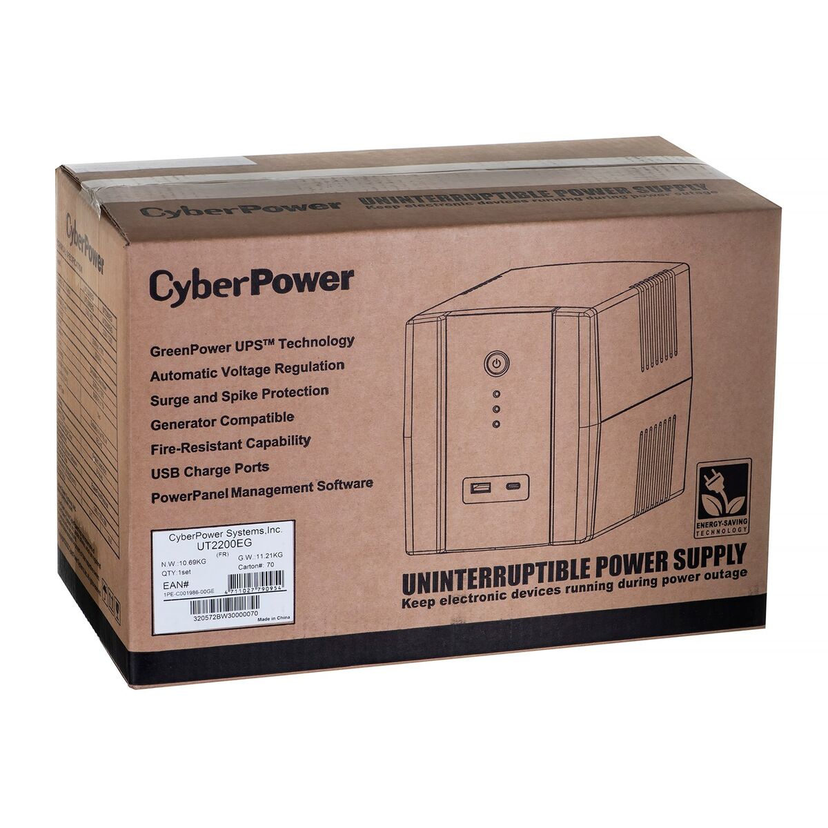 CyberPower UT2200EG alimentation d'énergie non interruptible Interactivité de ligne 2,2 kVA 1320 W 4 sortie(s) CA