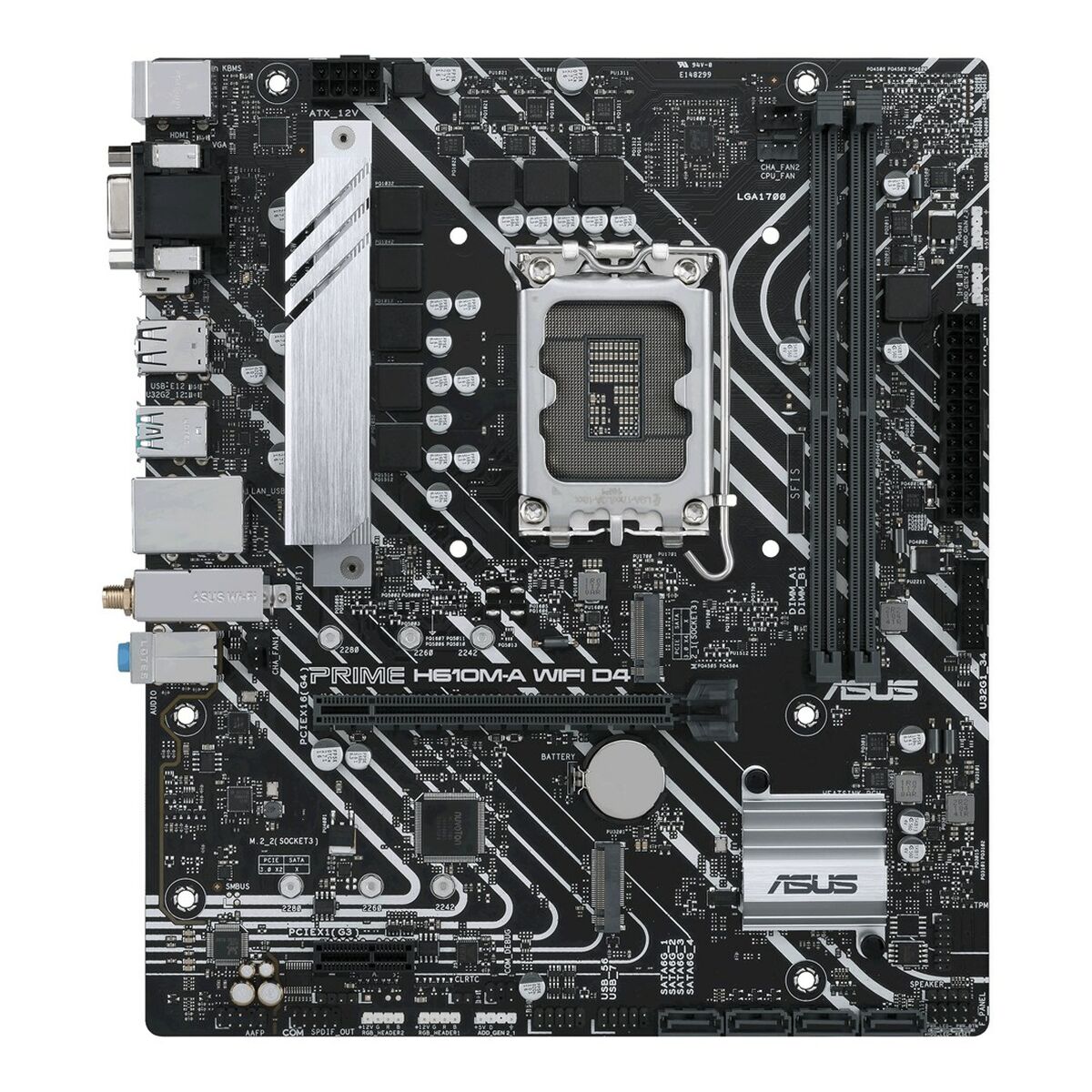 ASUS PRIME H610M-A WIFI D4 Intel H610 LGA 1700 2DDR4 1xPCIe 4.0 x16 2xM.2 4xSATA 6Gb/s 4xUSB 3.2 microATX MB