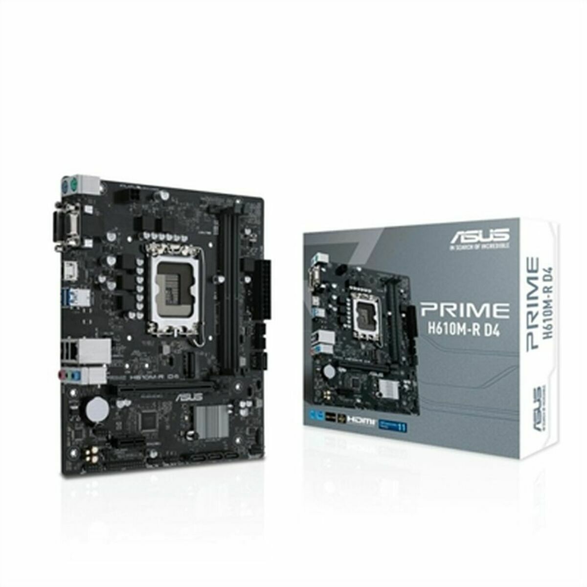 ASUS PRIME H610M-R D4 Intel H610 LGA 1700 2DDR4 1xPCIe 4.0/3.0 x16 1xM.2 4xSATA 6Gb/s 4xUSB 3.2 microATX MB