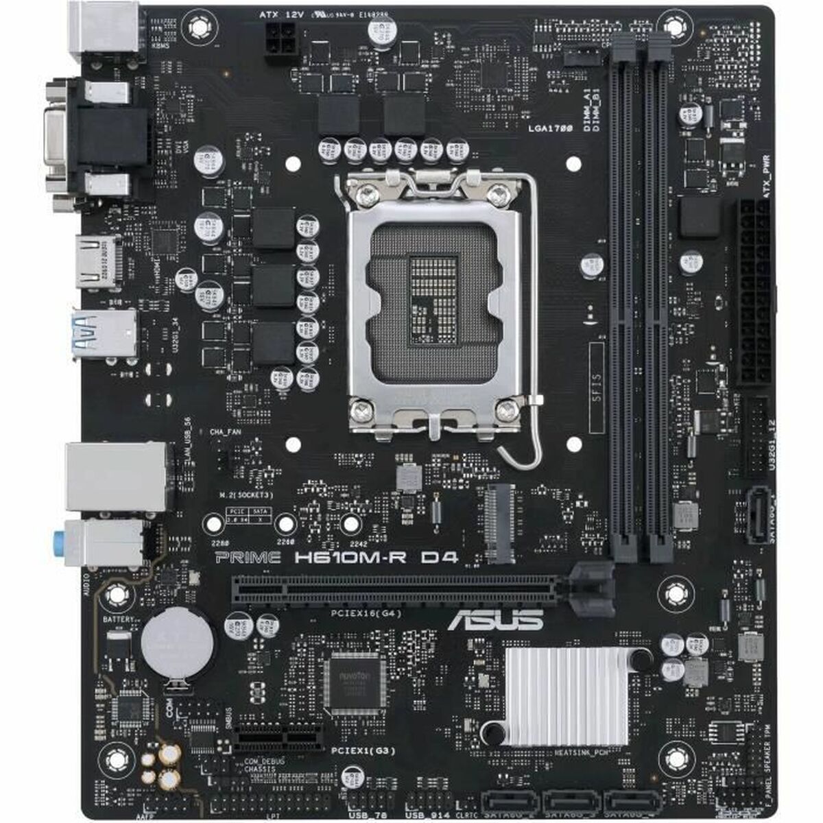 ASUS PRIME H610M-R D4 Intel H610 LGA 1700 2DDR4 1xPCIe 4.0/3.0 x16 1xM.2 4xSATA 6Gb/s 4xUSB 3.2 microATX MB