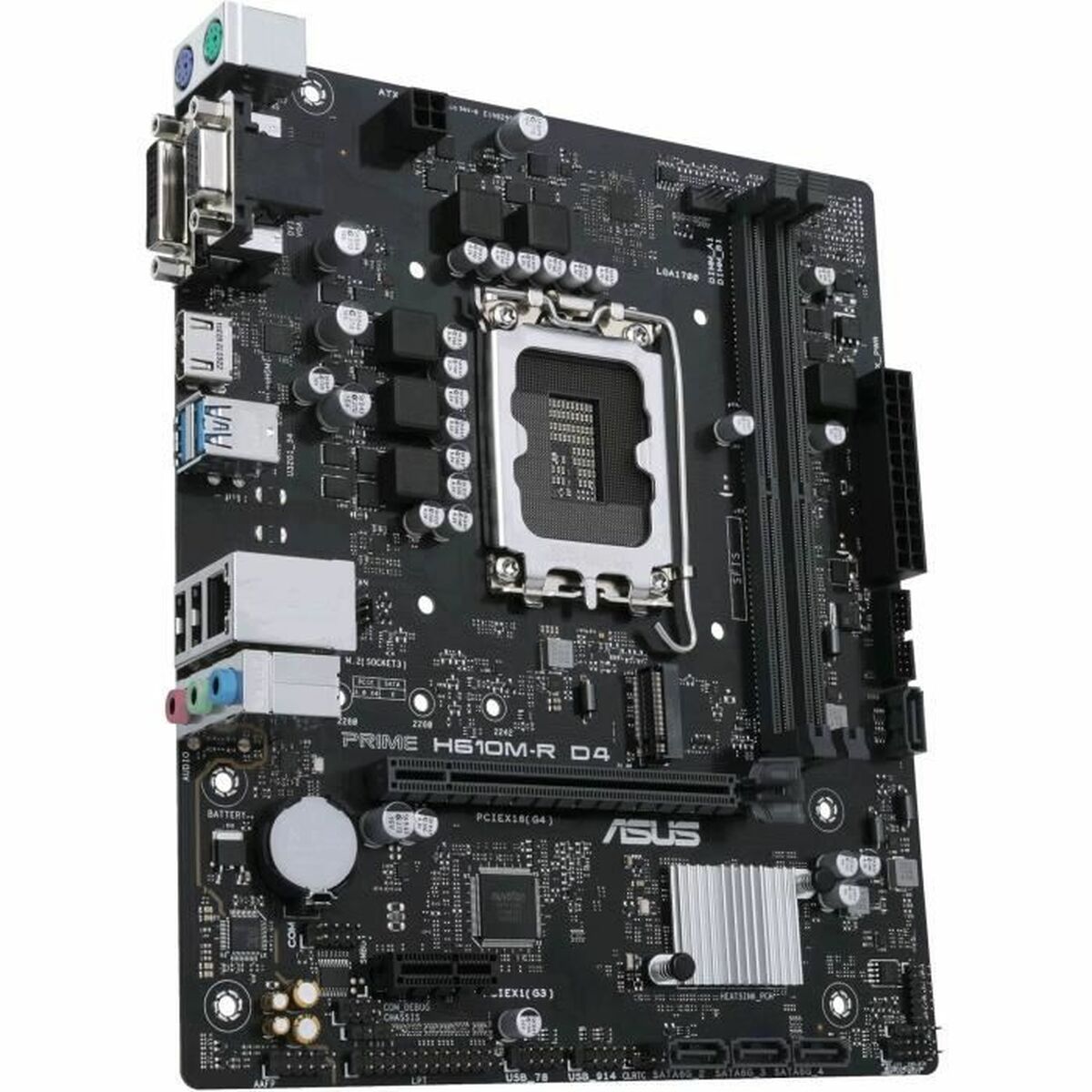ASUS PRIME H610M-R D4 Intel H610 LGA 1700 2DDR4 1xPCIe 4.0/3.0 x16 1xM.2 4xSATA 6Gb/s 4xUSB 3.2 microATX MB