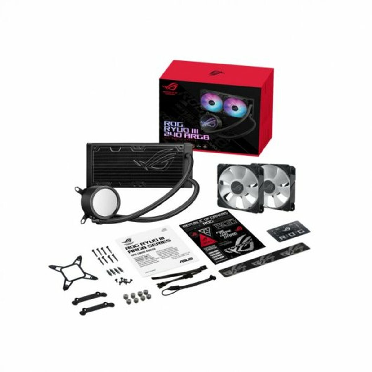ASUS ROG RYUO III 240 ARGB all-in-one CPU liquid cooler with Asetek 8th gen pump solution and Anime Matrix LED Display