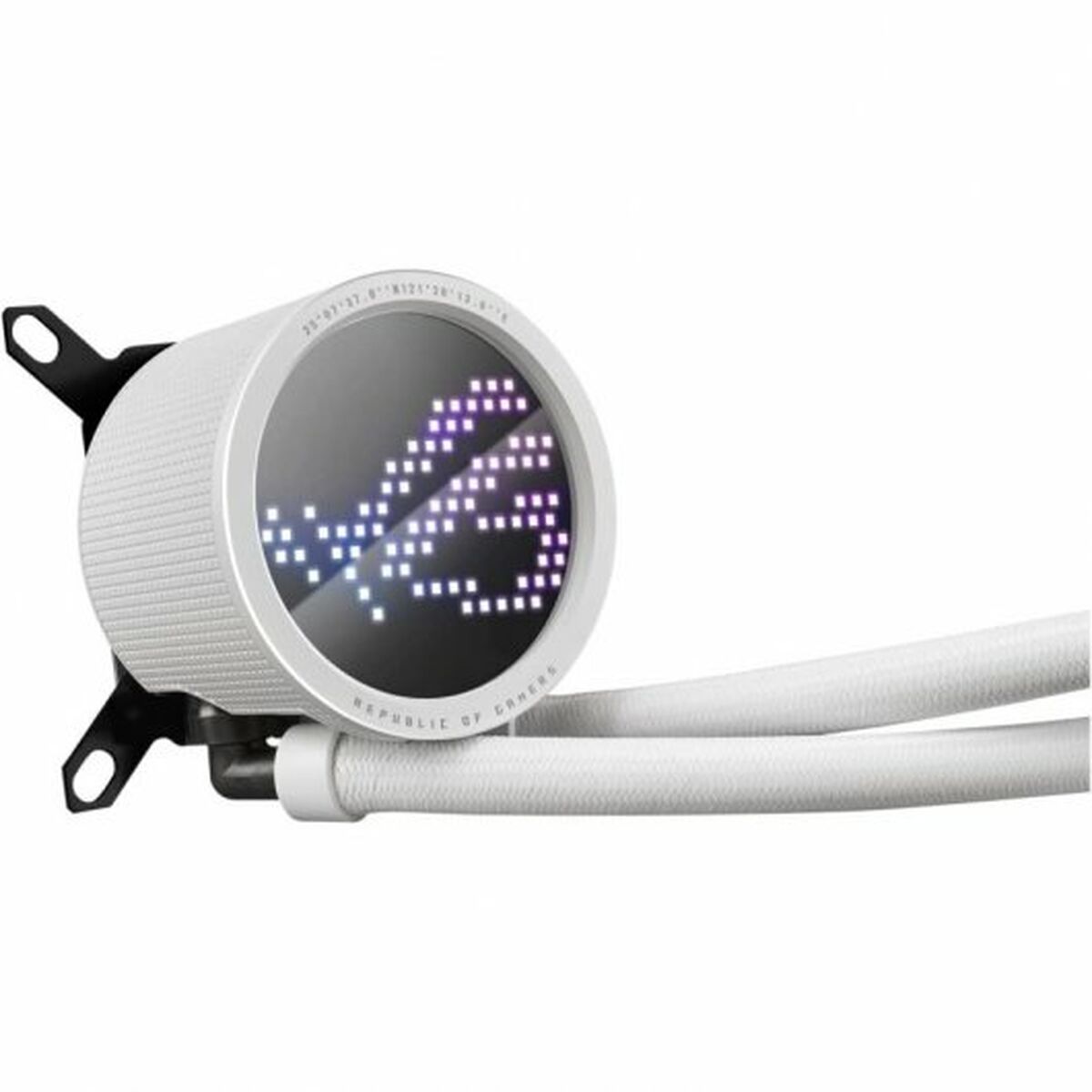 ASUS ROG RYUO III 240 ARGB white edition all-in-one CPU liquid cooler with Asetek 8th gen pump solution and Anime Matrix LED Display
