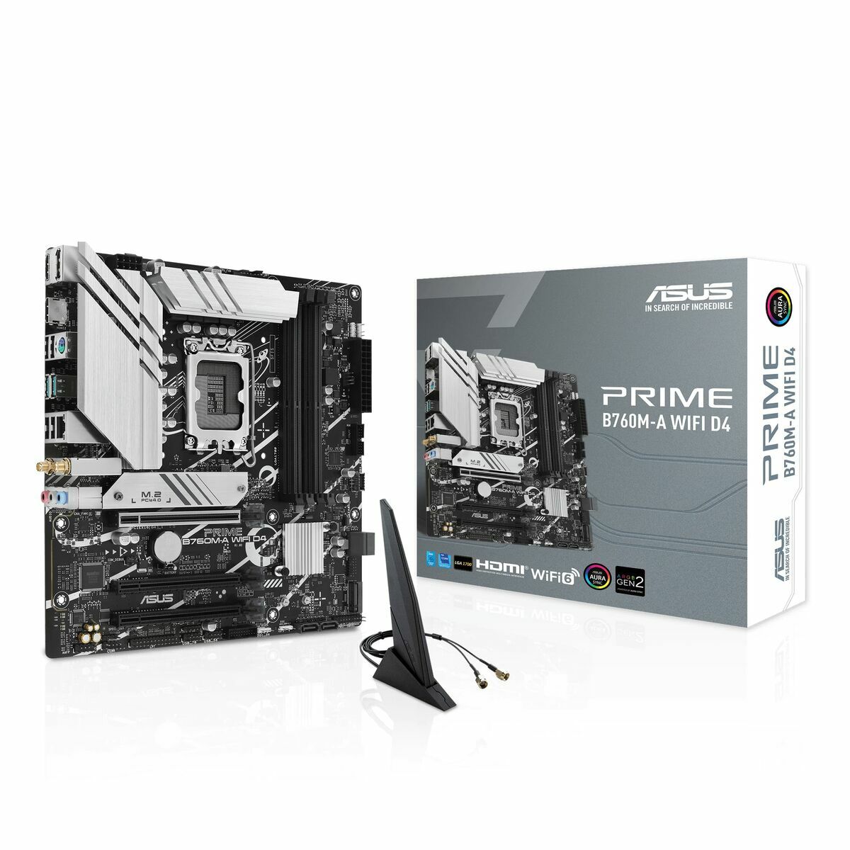 ASUS PRIME B760M-A WIFI D4 LGA 1700 4xDDR4 microATX 4xSATA MB 1xHDMI 2.1 1xDP 1.4 1xD-Sub 2xM.2