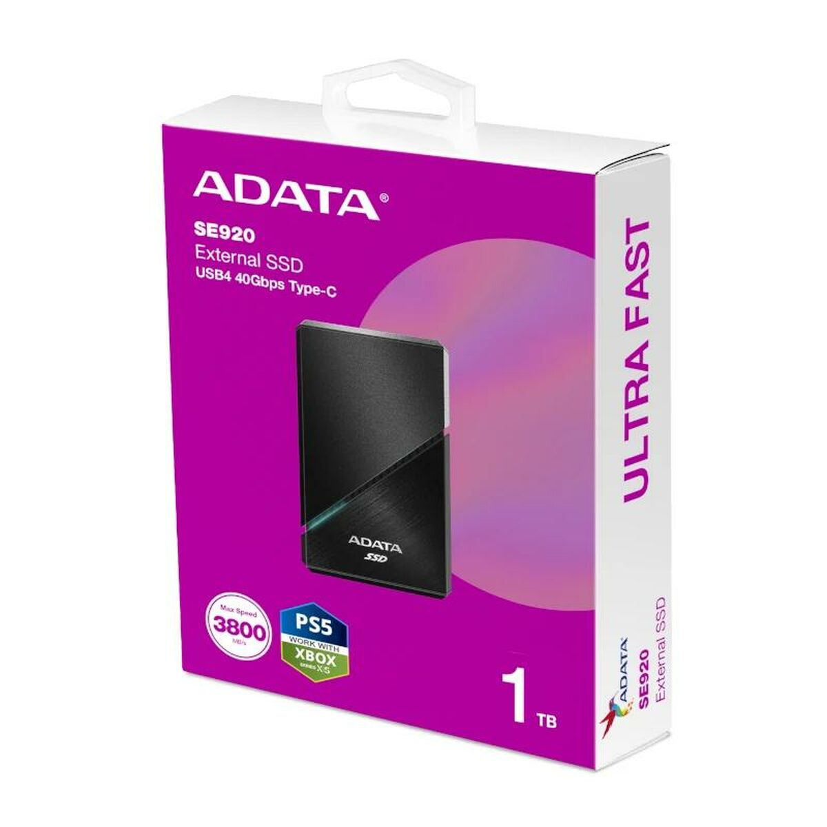 ADATA SE920 Technologie Thunderbolt 1 To USB Type-C 3.2 Gen 2 (3.1 Gen 2) Noir