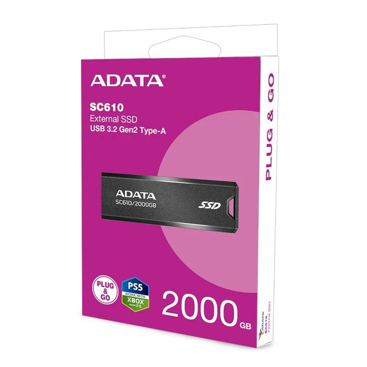 ADATA SC610 2 To USB Type-A 3.2 Gen 2 (3.1 Gen 2) Noir
