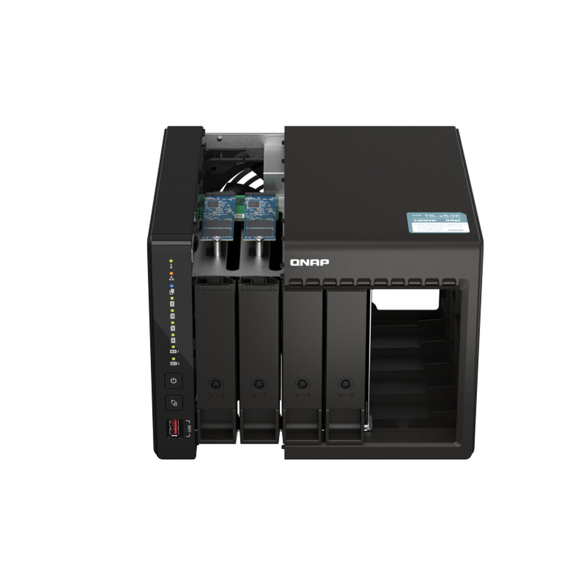 QNAP TS-453E-8G 4-bay desktop NAS Intel Celeron J6412 4C 2.0GHz burst 2.6GHz onboard 8Go RAM 2xHDMI 1.4b 2xM.2 2280 PCIe slots
