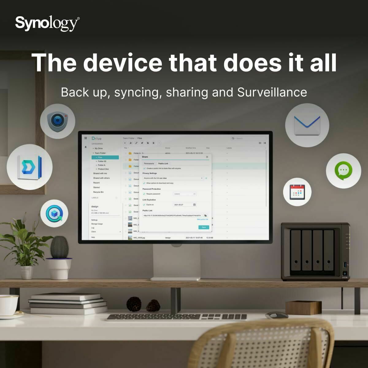 SYNOLOGY DS925+ DiskStation NAS Ryzen V1500B 4Go ECC SODIMM