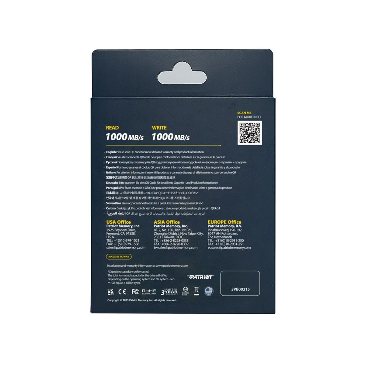 Patriot Memory Transporter Lite 512 Go USB Type-C 3.2 Gen 2 (3.1 Gen 2) Noir