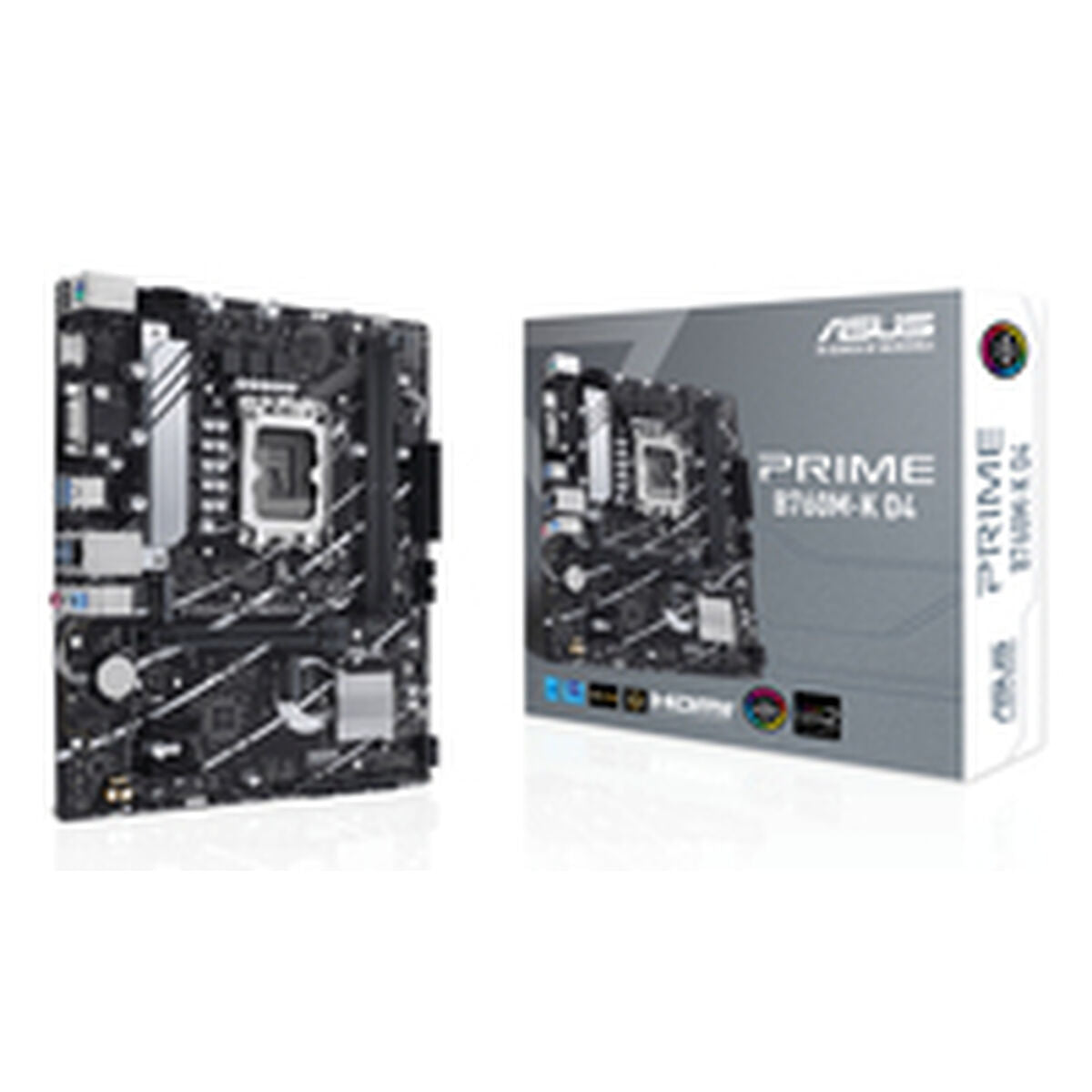 ASUS PRIME B760M-K D4 LGA1700 microATX MB 2xDDR4 4xSATA 2xM.2 1xD-Sub 1xHDMI 2.0