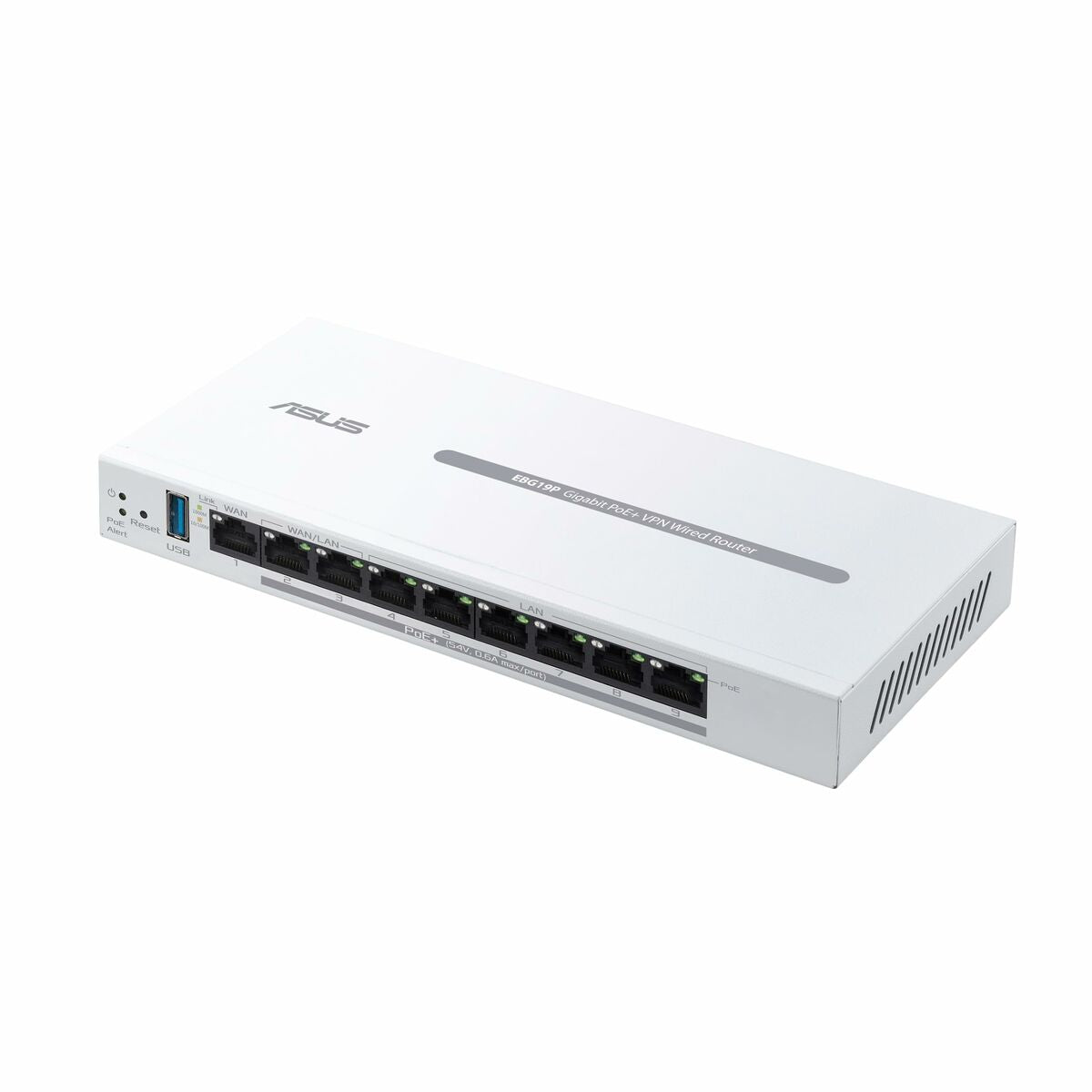 ASUS ExpertWiFi EBG19P Gigabit PoE+ VPN wired router 8 PoE+ ports 123W Up to 3 WAN ethernet ports